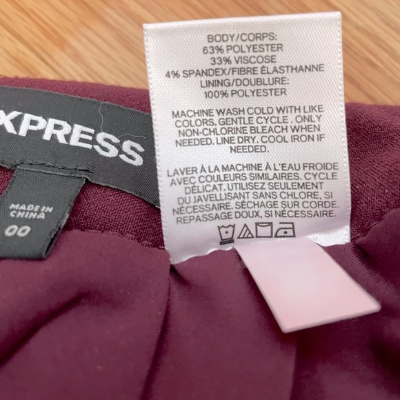 Express Burgundy Mini Skirt - Picture 4 of 4